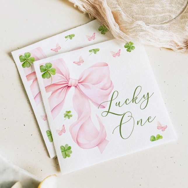 Lycklig En Rosa Slöja 1-årsdag Pappersservett (Skapare uppladdad)