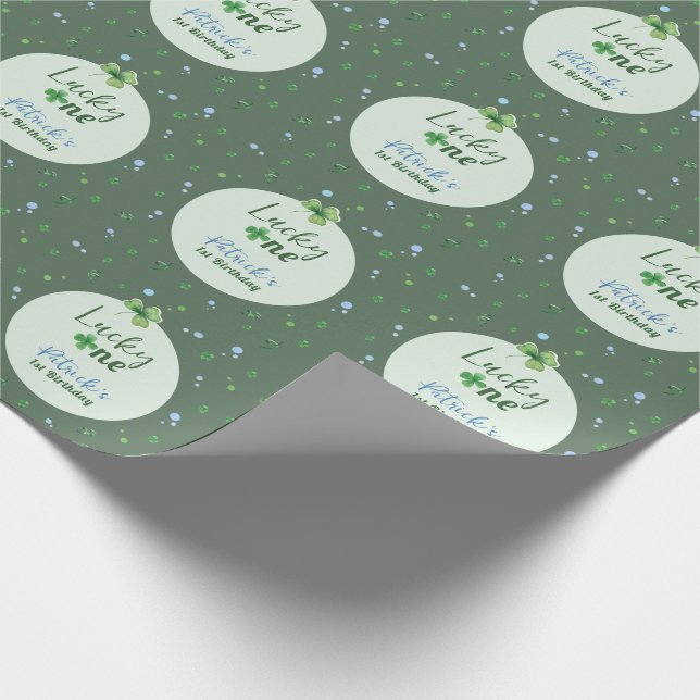 Lycklig en St Patrick pojke födelsedag Presentpapper (Hörn)