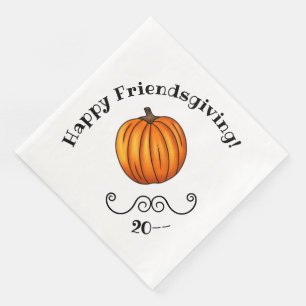 Lycklig enkel Friendsgiving pumpa Pappersservett