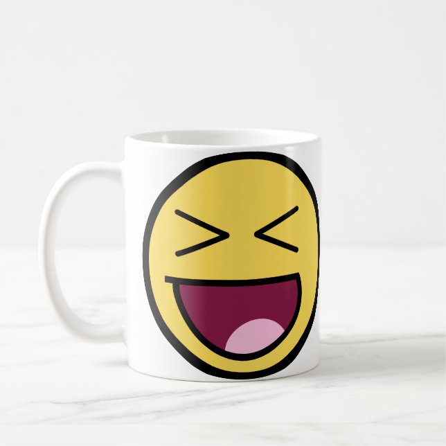 Lycklig enorm ansiktemugg kaffemugg (Vänster)