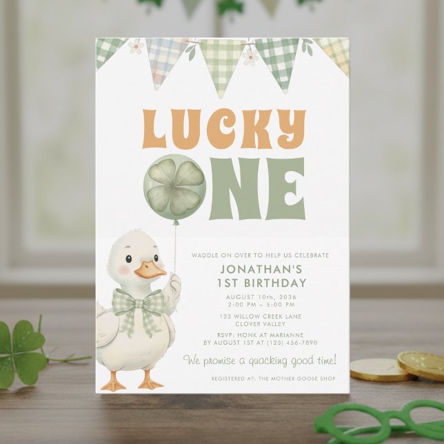 Lycklig etta St. Patrick's Day Första födelsedagen Inbjudningar (Skapare uppladdad)