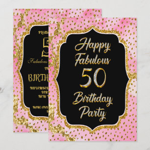 Lycklig Fabulous 50:e födelsedagsinbjudan Party