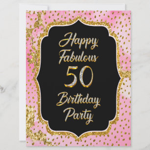 Lycklig Fabulous 50:e födelsedagsinbjudan Party Brevhuvud
