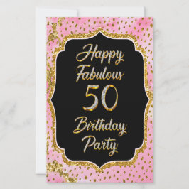 Lycklig Fabulous 50:e födelsedagsinbjudan Party Brevpapper