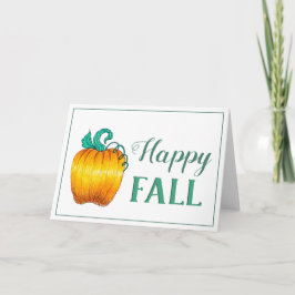 "Lycklig-fack" Pumpkin Teal Tema-hälsningskort Kort