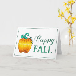 "Lycklig-fack" Pumpkin Teal Tema-hälsningskort Kort