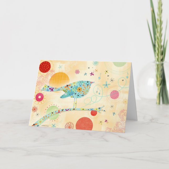 Lycklig fågel kort (Framsida)