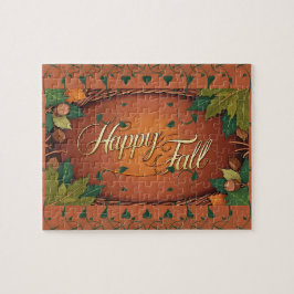 Lycklig Fall Autumn Jigszle Puzzle Pussel