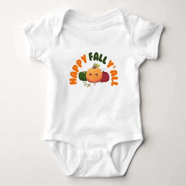 Lycklig fall baby kostym t shirt (Framsida)