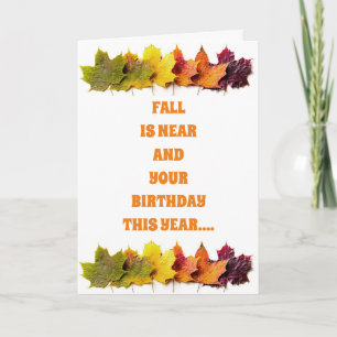 LYCKLIG "FALL BIRTHDAY" SOM DIN ÅLDER "RISES" KORT