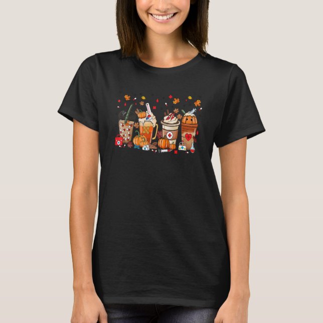Lycklig Fall Coffee Papoacy Pumpkin Spice Latte Ph T Shirt (Framsida)