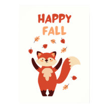 Lycklig Fall Cute Fox