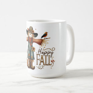Lycklig Fall Fågelskrämma Kaffemugg