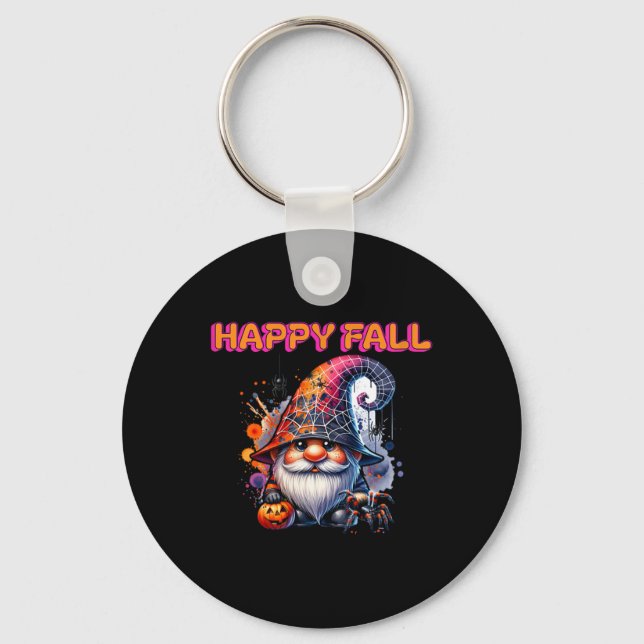 Lycklig Fall Gnome Nyckelring (Framsida)
