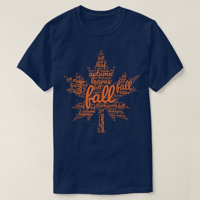 Lycklig Fall Höst löv Ord Graphic Cute, tack T Shirt (Design framsida)