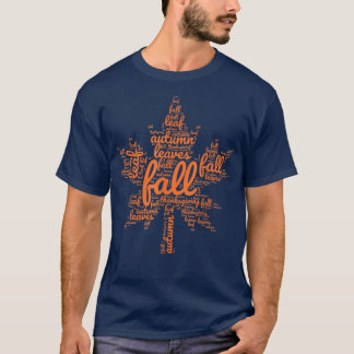 Lycklig Fall Höst löv Ord Graphic Cute, tack T Shirt