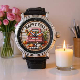 Lycklig Fall Lastbil Pumpkin Armbandsur