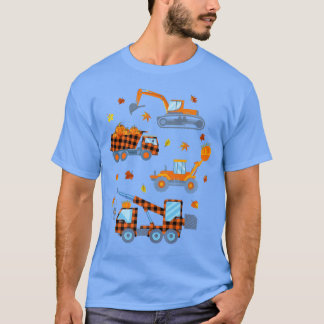 Lycklig Fall Pumpkin Crane Lastbil Construction To T Shirt