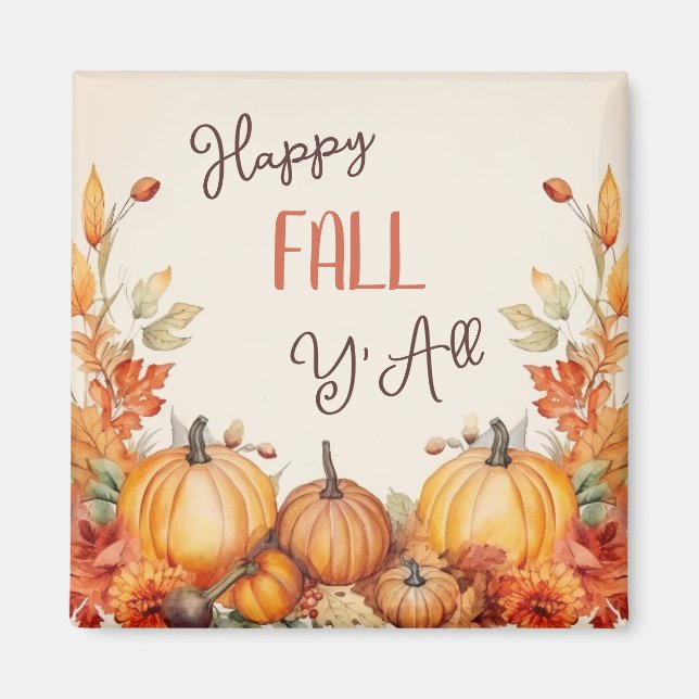 Lycklig Fall Pumpkin Harvest Magnet (Framsidan)