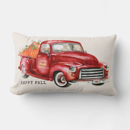 Lycklig Fall Red Lastbil Pumpkins Lumbarkudde