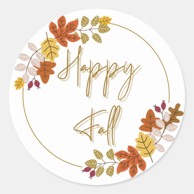 Lycklig Fall Runt Klistermärke (Framsida)