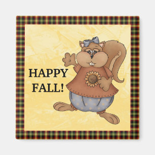 Lycklig Fall Squirrel magnet
