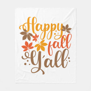 Lycklig Fall till Y'all Fleecefilt
