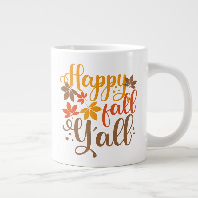 Lycklig Fall till Y'all Jumbo Mugg (Höger)