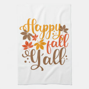 Lycklig Fall till Y'all Kökshandduk