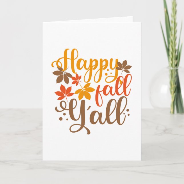 Lycklig Fall till Y'all Kort (Framsida)