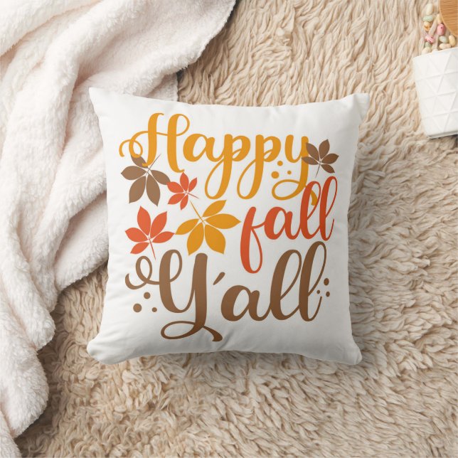 Lycklig Fall till Y'all Kudde (Filt)