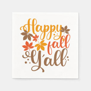 Lycklig Fall till Y'all Pappersservett