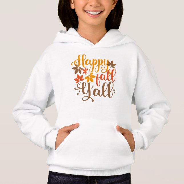 Lycklig Fall till Y'all T Shirt (Framsida)