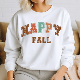 Lycklig Fall Trendig Höst Varsity Sweatshirt T Shirt