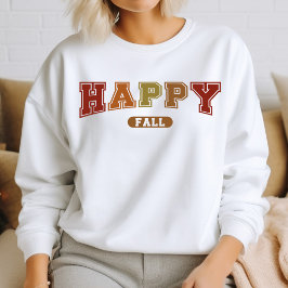 Lycklig Fall Trendig Höst Varsity Sweatshirt T Shirt