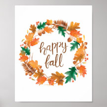 Lycklig Fall Wall Art Poster
