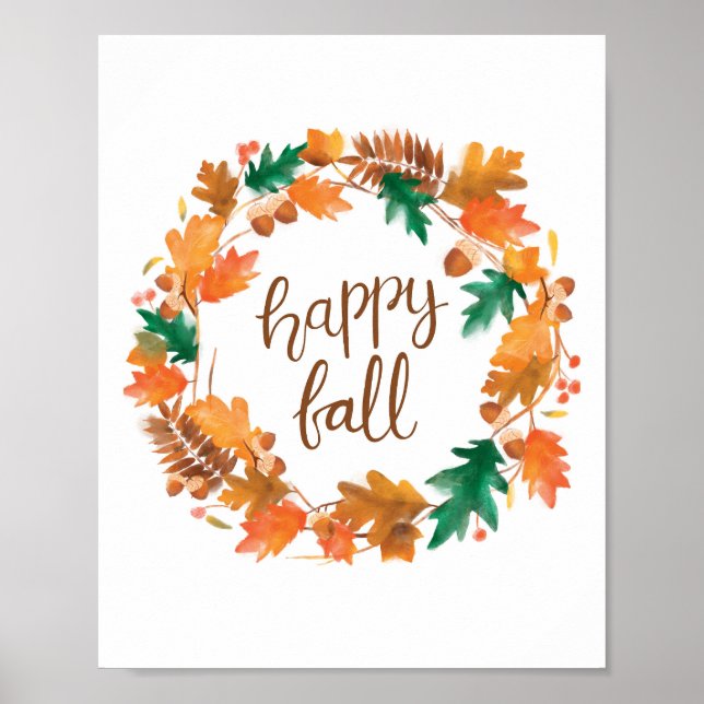Lycklig Fall Wall Art Poster (Framsidan)