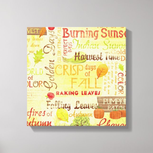 Lycklig Fall Wrapped Canvas Art (Framsida)
