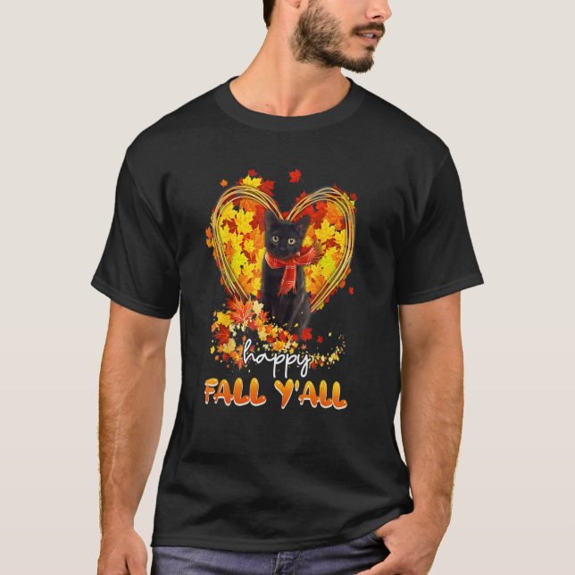 Lycklig Fall Y all Cute Cat Kattunge Kitten Tass h T Shirt (Framsida)