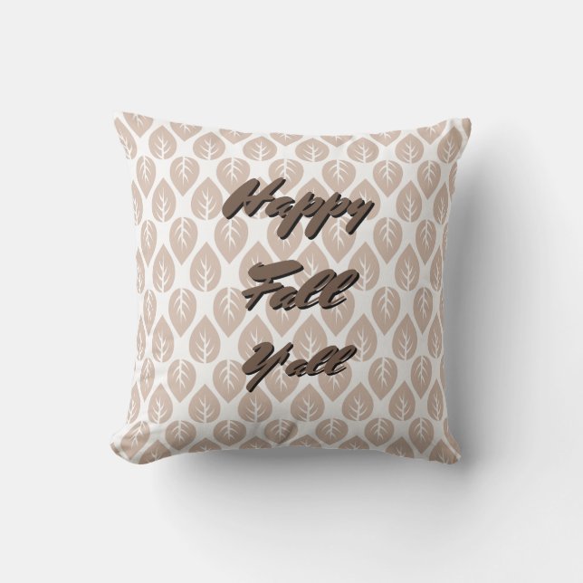 Lycklig Fall Y’all - Elegant Autumn Brown Löv Kudde (Framsida)