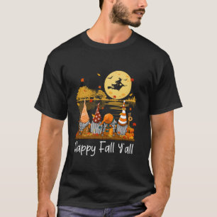 Lycklig Fall Y all Gnome Friend Pumpkin Funny Autu T Shirt