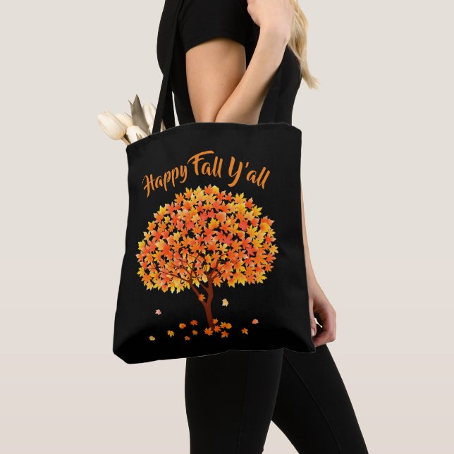 Lycklig Fall Y/all Season Tote Bag Tygkasse (Närbild)