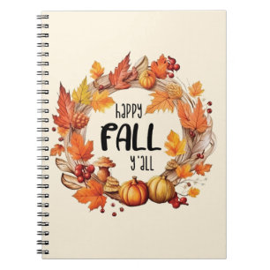 Lycklig Fall Y - Pumpkin & Höst löv Wandeans Anteckningsbok