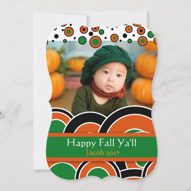 Lycklig Fall Ya kommer att pumpkin Patch Photo Car (Framsida)