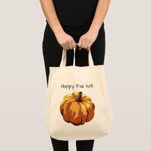 Lycklig Fall Ya pumpkin Painting Tote Bag Tygkasse