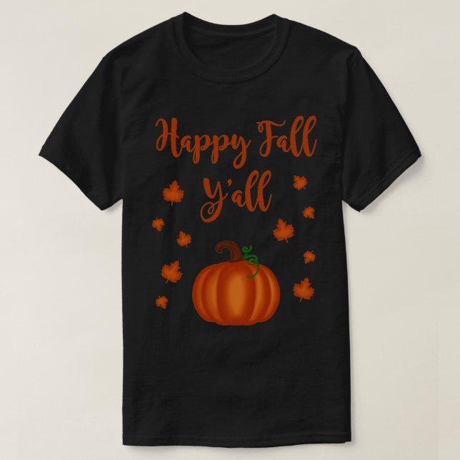 Lycklig Fall Yall9 1 T Shirt (Design framsida)