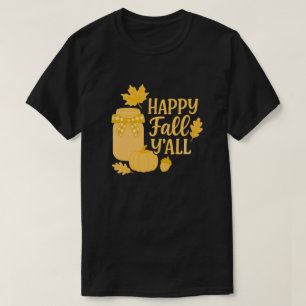 Lycklig Fall Y'all Autumn Mason Burk Design Design T Shirt