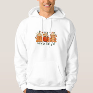 Lycklig Fall Y'all, Autumn och Pumpkin Spice Hoodie