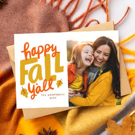 Lycklig Fall Y'all Autumn Photo Card