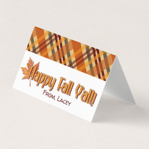 Lycklig Fall Y'all Autumn Treat Bag Topper Visitkort